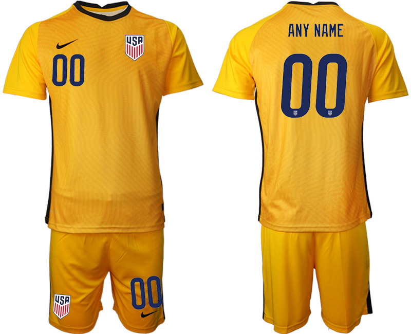 Men 2020-2021 Season National team United States goalkeeper yellow customized Soccer Jersey->customized soccer jersey->Custom Jersey